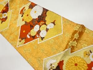 松皮菱に菊・枝垂れ桜模様織出し袋帯